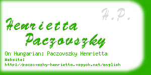 henrietta paczovszky business card